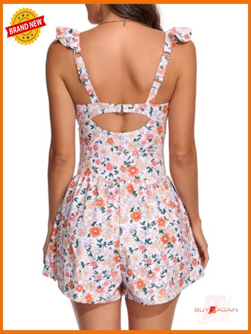 One Piece Swim Romper with Tummy Control Built in Bra and Pockets - Picture 2 of 6